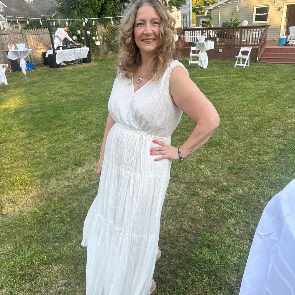 GAP feminine  WHITE  Maxi cotton dress with pockets!